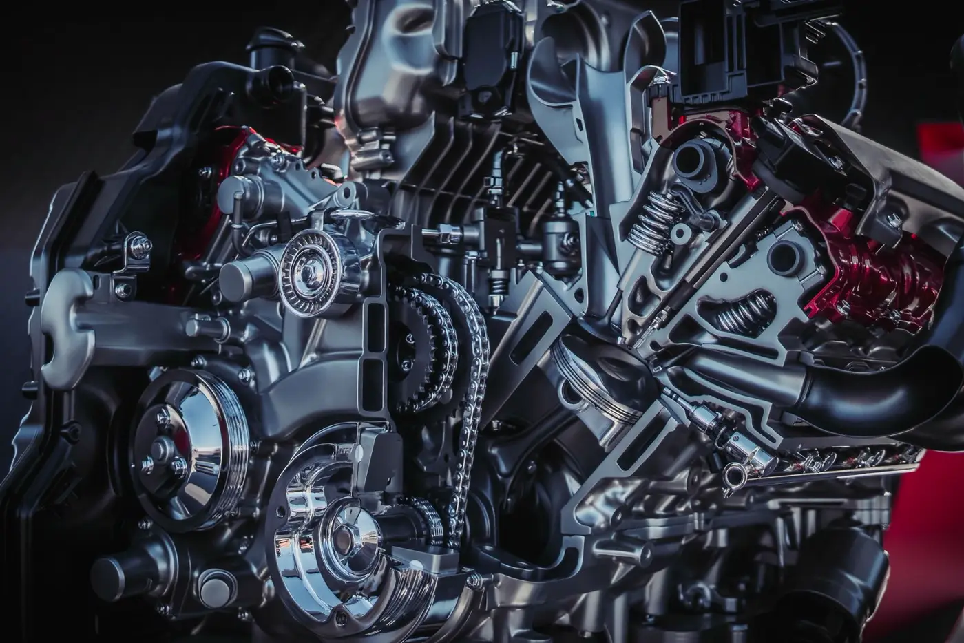 Compartiment moteur ouvert d'une voiture
